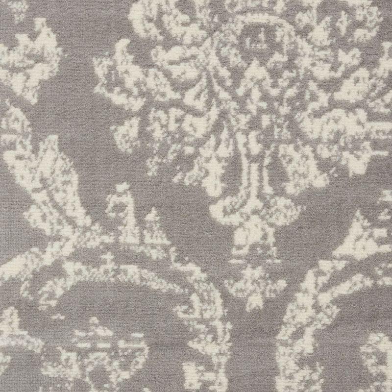 Nourison Jubilant 7'10" x 9'10" (8' x 10') Grey Area Rug Farmhouse Vintage Damask by Nourison