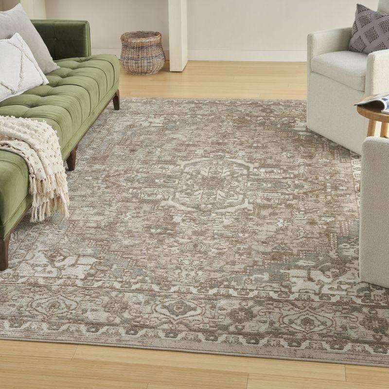 Nourison Concerto Center Medallion Indoor Rug Beige 7'10"x9'10"