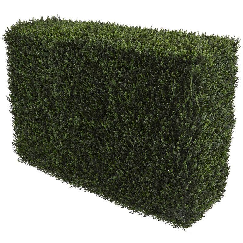 Nearly Natural Artificial 20" Decorative Cedar Hedge Indoor/Outdoor: Faux Floral Accent, Polyester & Plastic