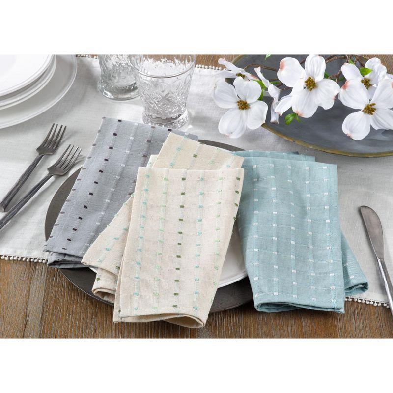 Saro Lifestyle Stitched Line Cotton Blend Table Napkins (Set of 4)