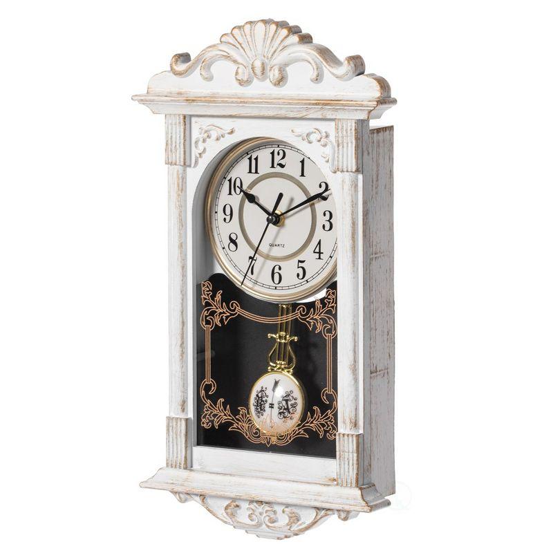 White French Provincial Plastic Pendulum Wall Clock