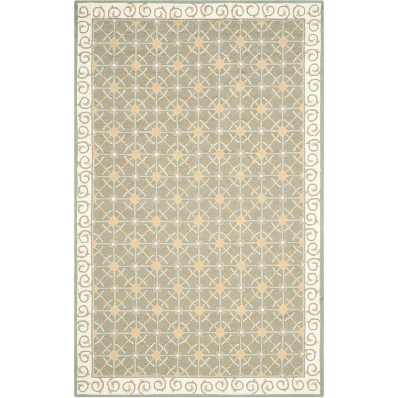 Newport NPT443 Hand Hooked Area Rug - Olive/Beige - 7'9"x9'9" - Safavieh.