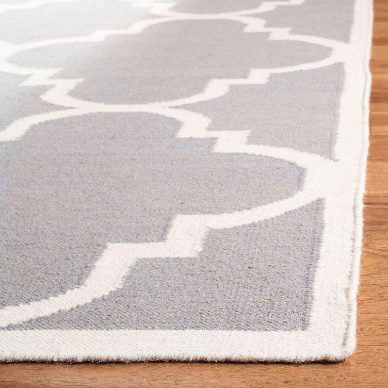 Dhurries DHU633 Hand Woven Area Rug - Grey/Ivory - 5'x8' - Safavieh.