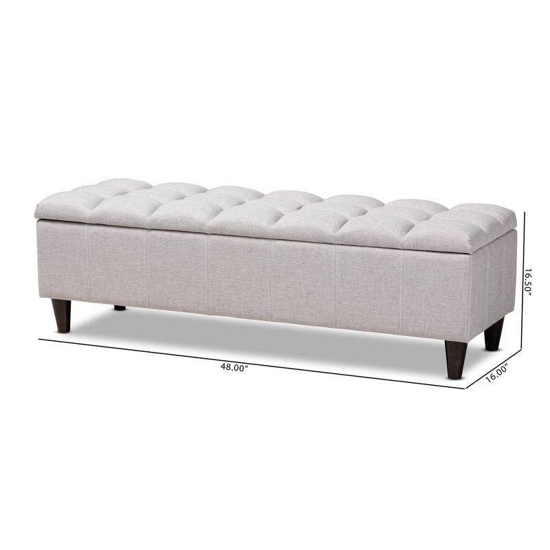 Brette Finished Wood Storage Bench Ottoman Grayish Beige - Baxton Studio: Mid-Century Modern, Bedroom & Entryway