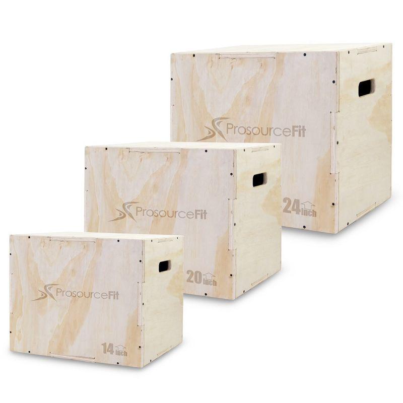 ProsourceFit 3-in-1 Wood Plyometric Jump Box, 16/12/14