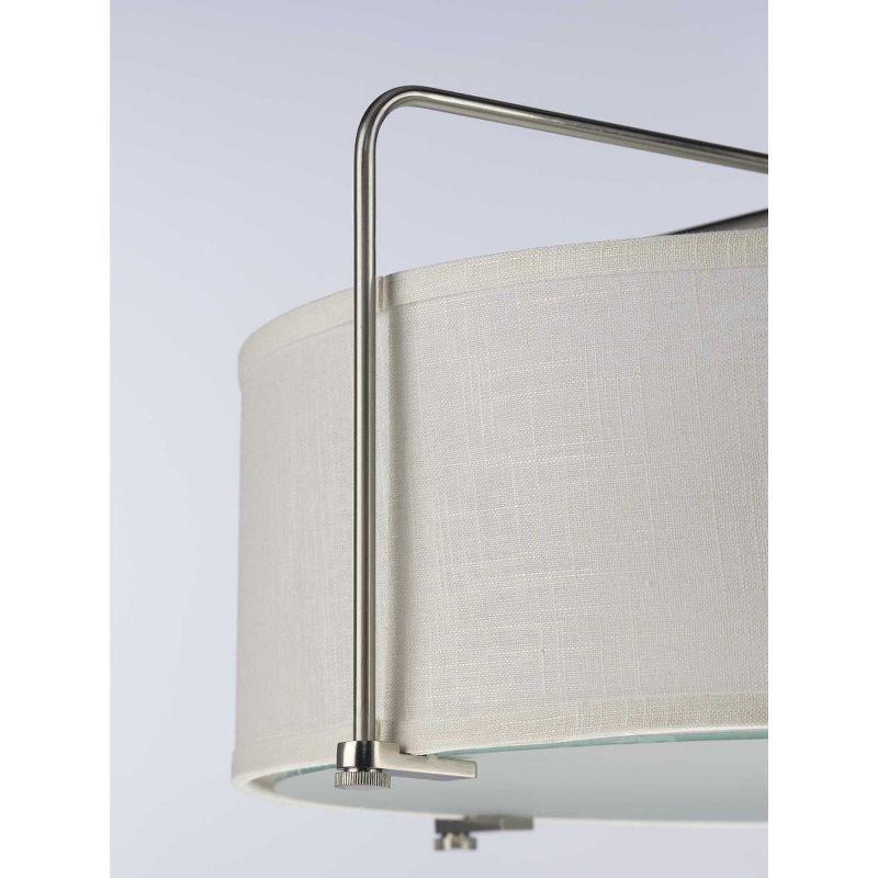 Progress Lighting, Kempsey, 3-Light, Semi-Flush Convertible Ceiling Light, Brushed Nickel, Summer Linen Shade