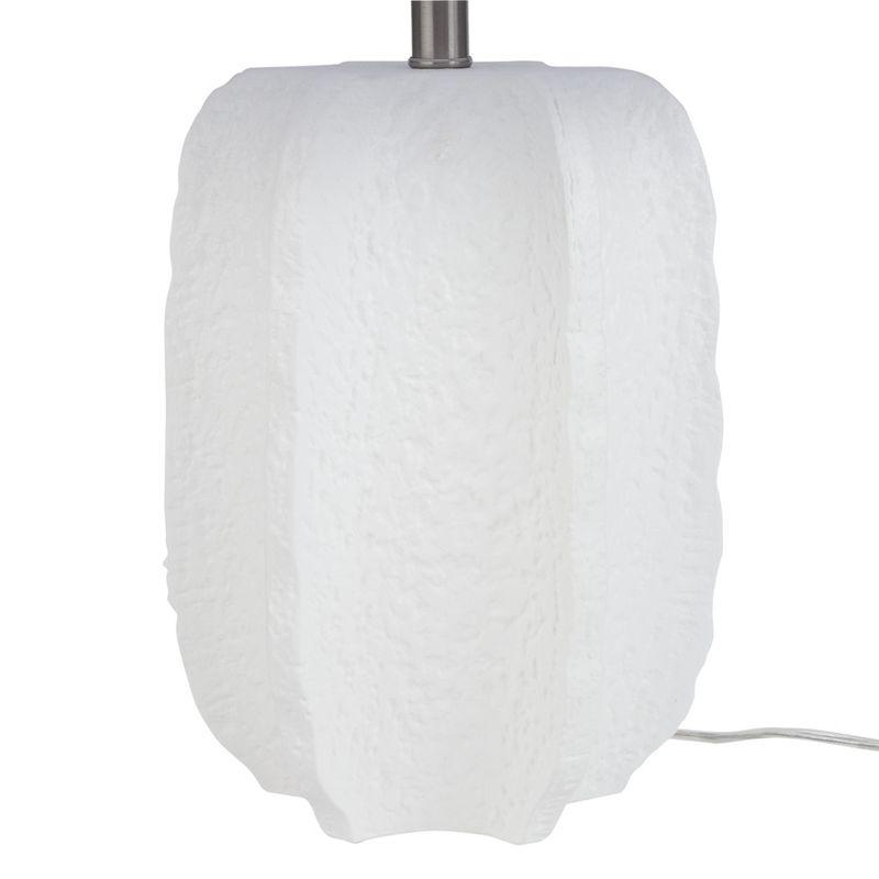 25" White Textured Ceramic Plaster Table Lamp