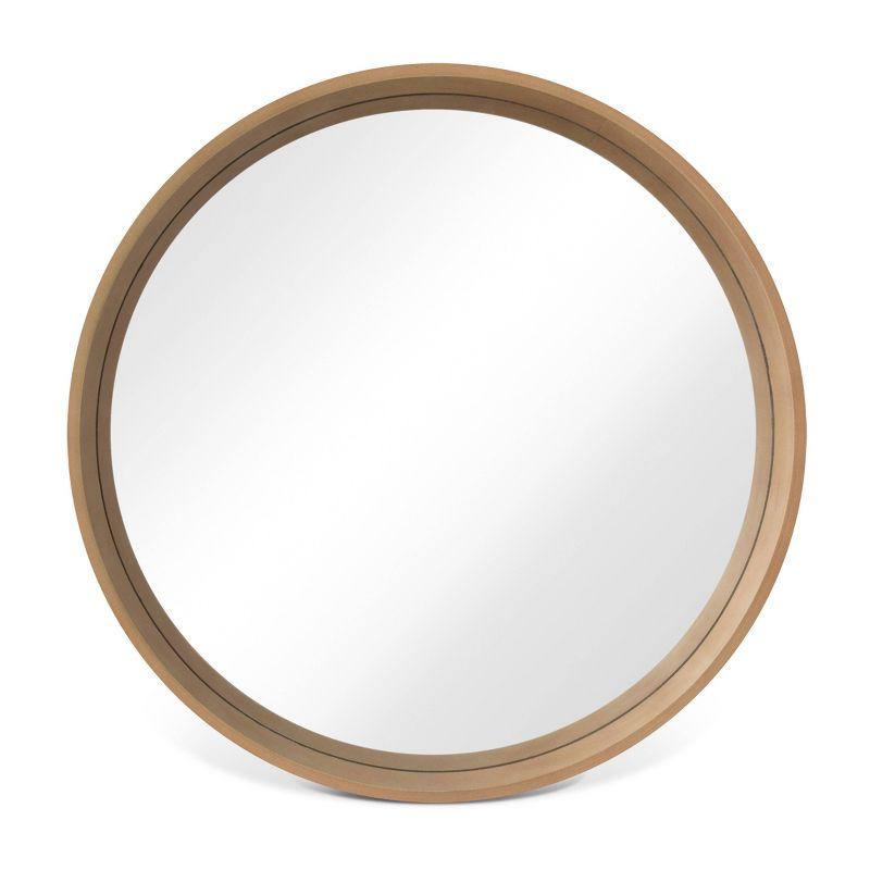 Wood Round Mirror Natural - WallBeyond