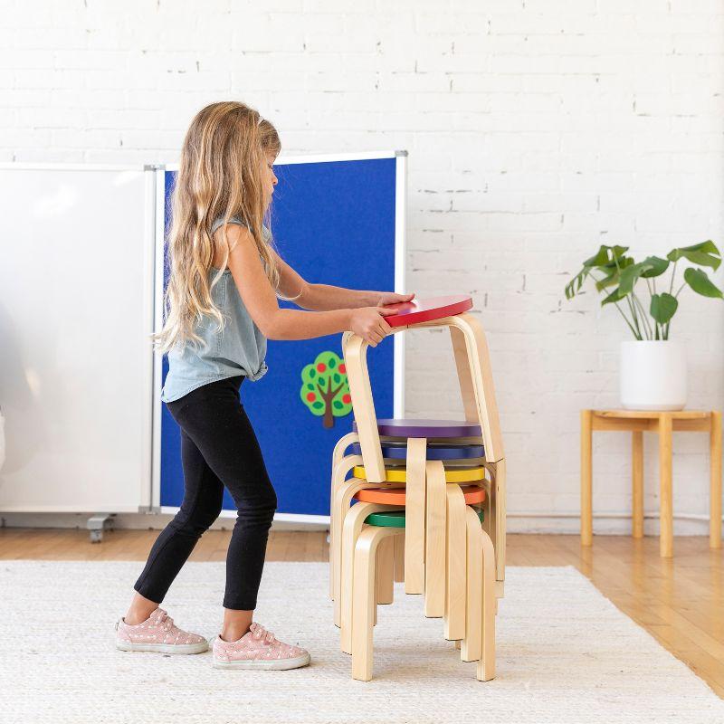 ECR4Kids Bentwood Stackable Stools, Classroom Furniture (Set of 6)