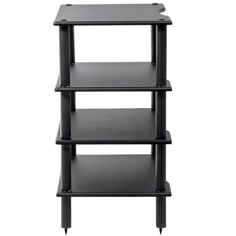 Monolith 4 Tier/Shelf Audio Stand - Black | Open Air Storage, Modular Design, Sturdy, Compatible With Bose, Polk, Sony, Yamaha, Pioneer and others
