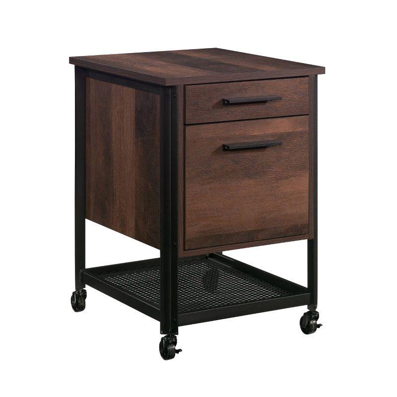 Barrel Oak 2-Drawer Mobile File Pedestal with Metal Frame