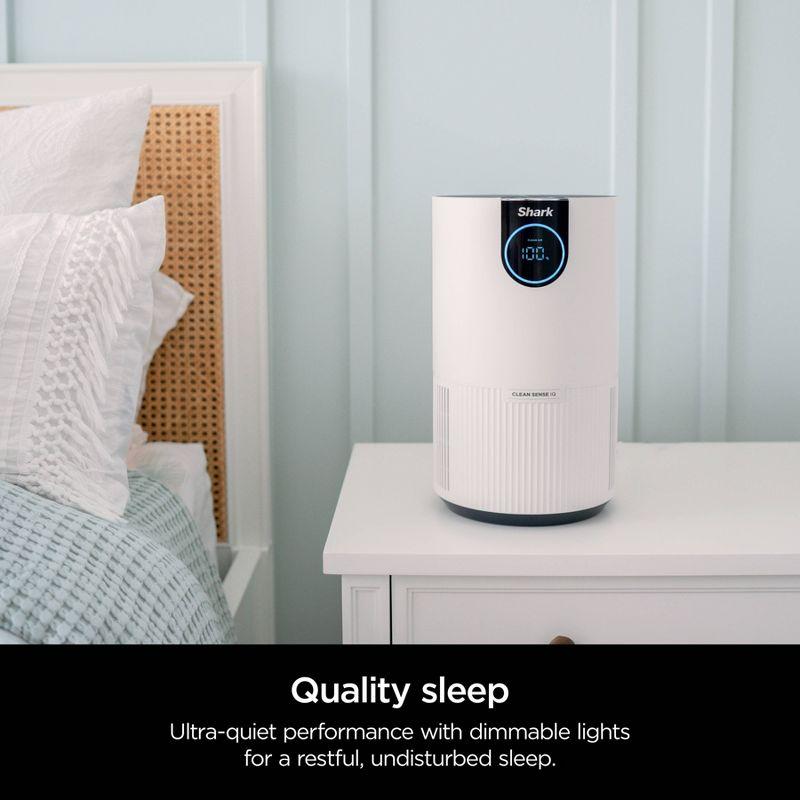 Shark Air Purifier with Nanoseal HEPA, Cleansense IQ, Odor Lock, Cleans up to 500 Sq. Ft, White, HP102: UL Listed, True HEPA, 2-Year Warranty