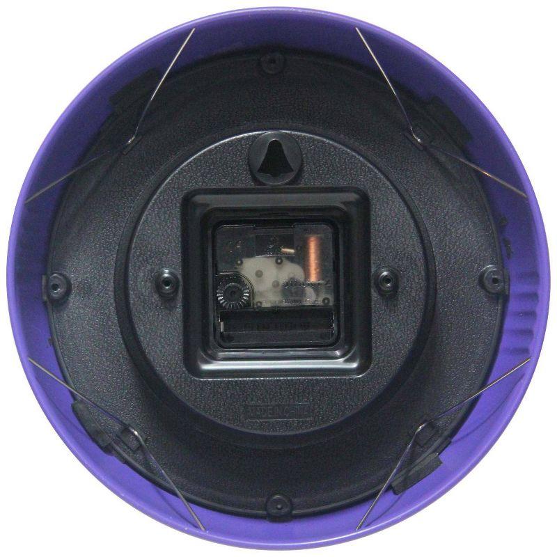 9.5" Retro Round Wall Clock Purple - Infinity Instruments: Indoor Decorative Timepiece for Kitchen