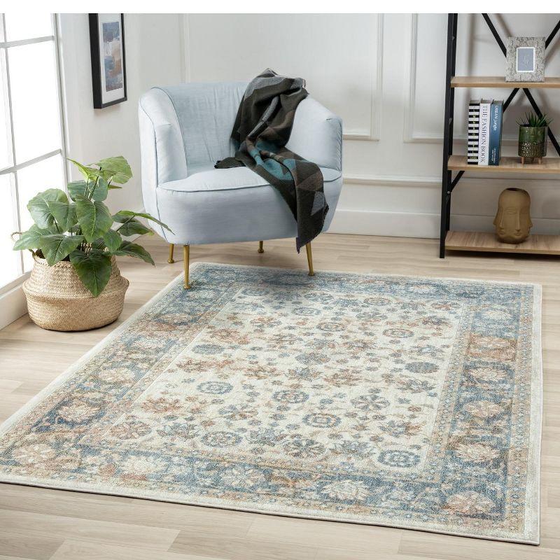 Luxe Weavers Floral Oriental Ivory 5x7 Area Rug