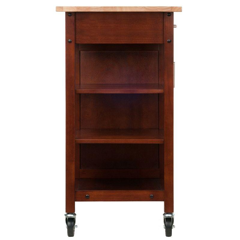 Marissa Kitchen Cart Walnut - Winsome: Solid Beechwood Top, Enclosed Cabinet, Locking Casters