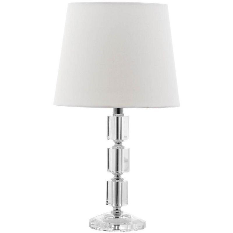 Erin Crystal Cube Table Lamp Set - Clear & Off-White