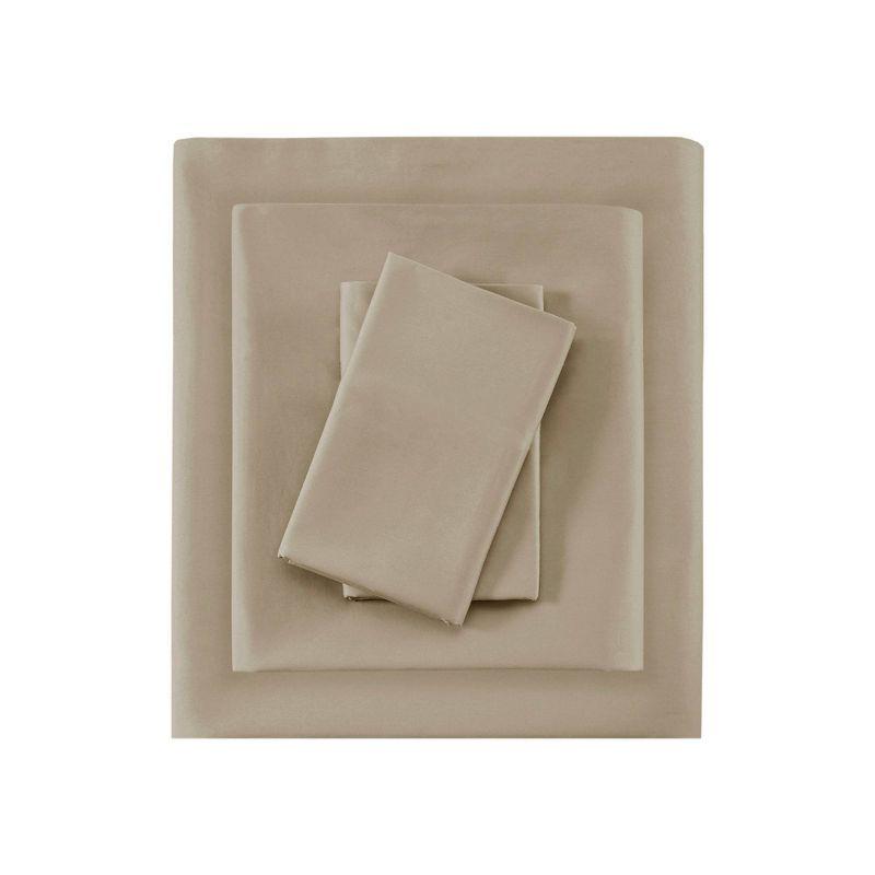 Queen Khaki Cotton Blend 525 Thread Count Sheet Set