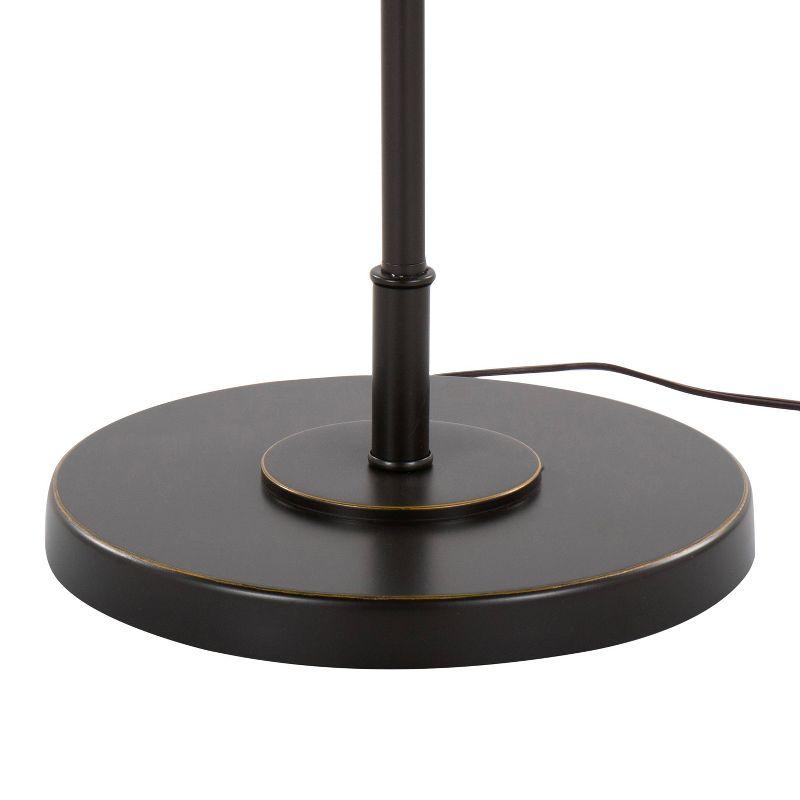 LumiSource Puck 63" Contemporary Metal Floor Lamp in Oil Rubbed Bronze with Beige Linen Shade from Grandview Gallery: Arc Design, UL Listed