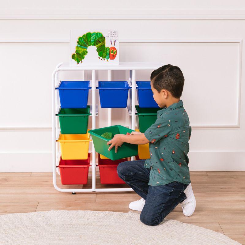 ECR4Kids 4-Tier Storage Rack with 12 Cubby Bins 4x3