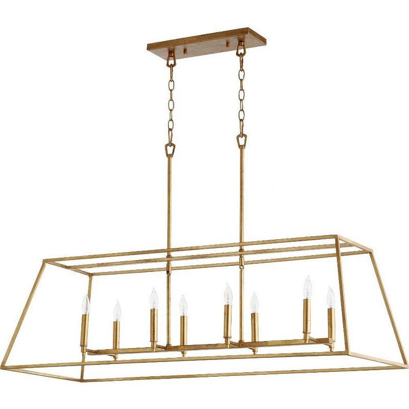 Gabriel 8-Light Gold Leaf Glass Linear Pendant