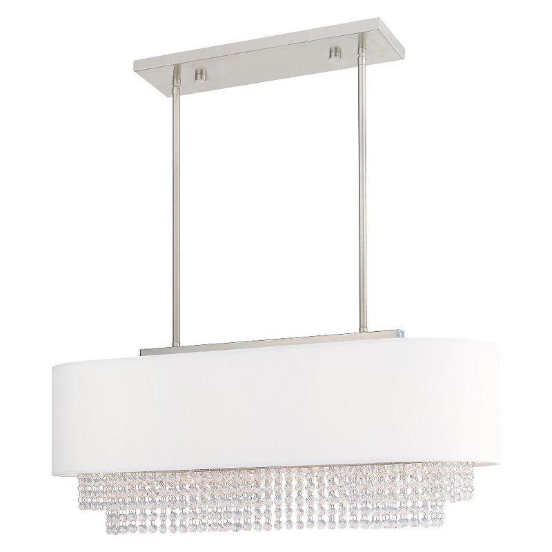 Carlisle Brushed Nickel 3-Light Linear Chandelier with Crystal Accents