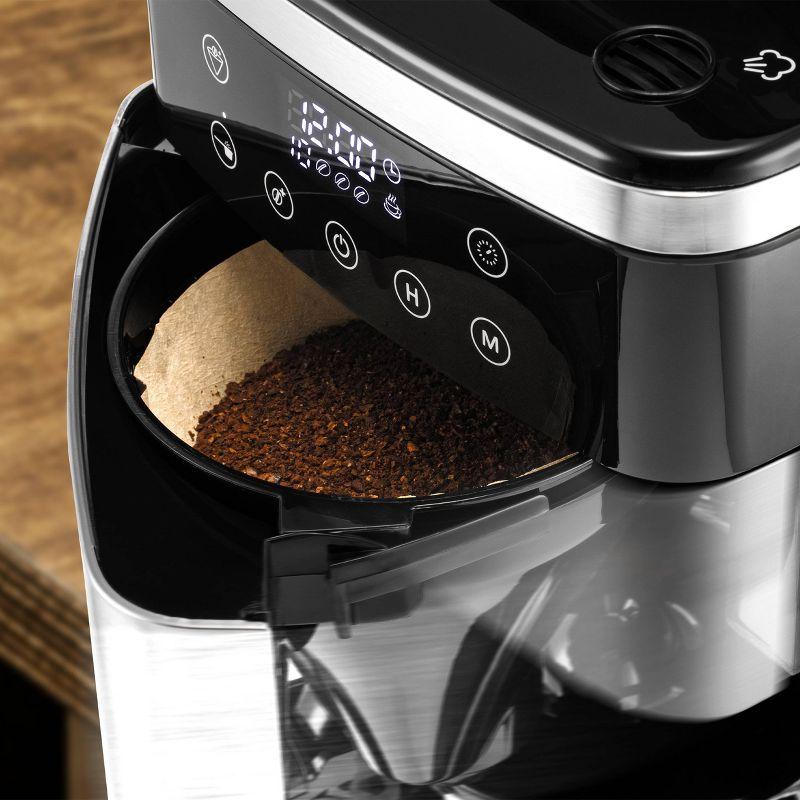 Melitta Aroma Fresh Plus 10c Drip Coffeemaker with Coffee Grinder: Stainless Steel, Digital Display, Automatic Shut-Off