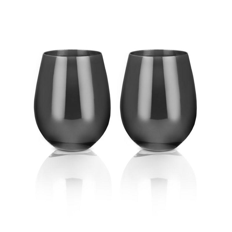 Warren Stainless Steel Stemless Wine Glasses in Gunmetal