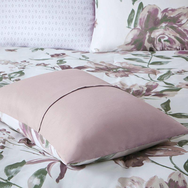 Queen Gray Floral Microfiber Bed in a Bag Set