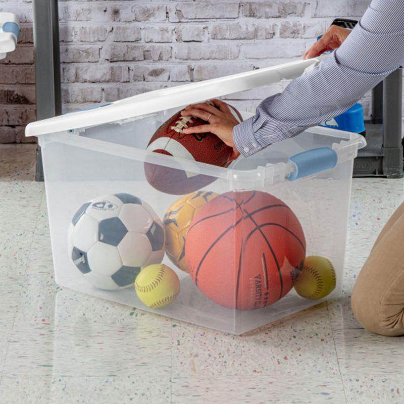 Sterilite Plastic Clear Stackable Latching Storage Box Container