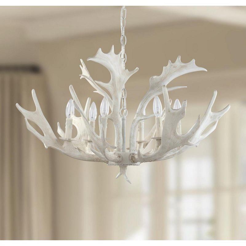 Birch 30 Inch Dia Antler Chandelier - White - Safavieh.