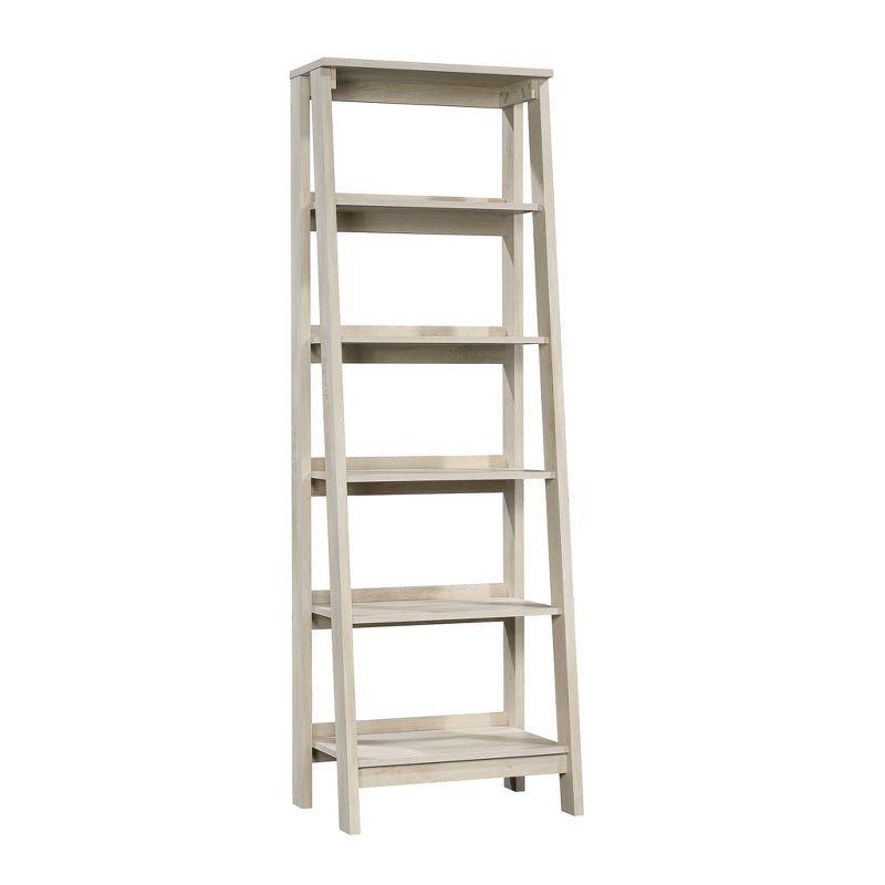 71" Trestle 5 Shelf Bookcase Chalked Chestnut - Sauder: Open Storage, Wood Composite