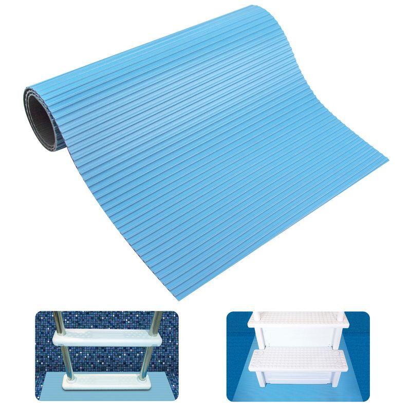 HYDROTOOLS By SWIMLINE Original 9" x 36" Ladder Mat, Non Slip Mat Pool Liner Protector for Above Ground Pools, Durable Ribbed Texture