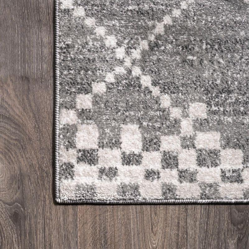 4'x6' Asilah Moroccan Modern Diamond Area Rug, Gray - JONATHAN Y