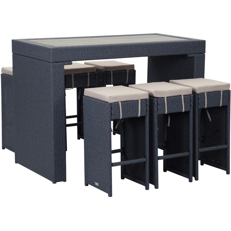 Sanders Bar Set - Indoor/Outdoor - PAT2502 - Titanium/Sand - Safavieh