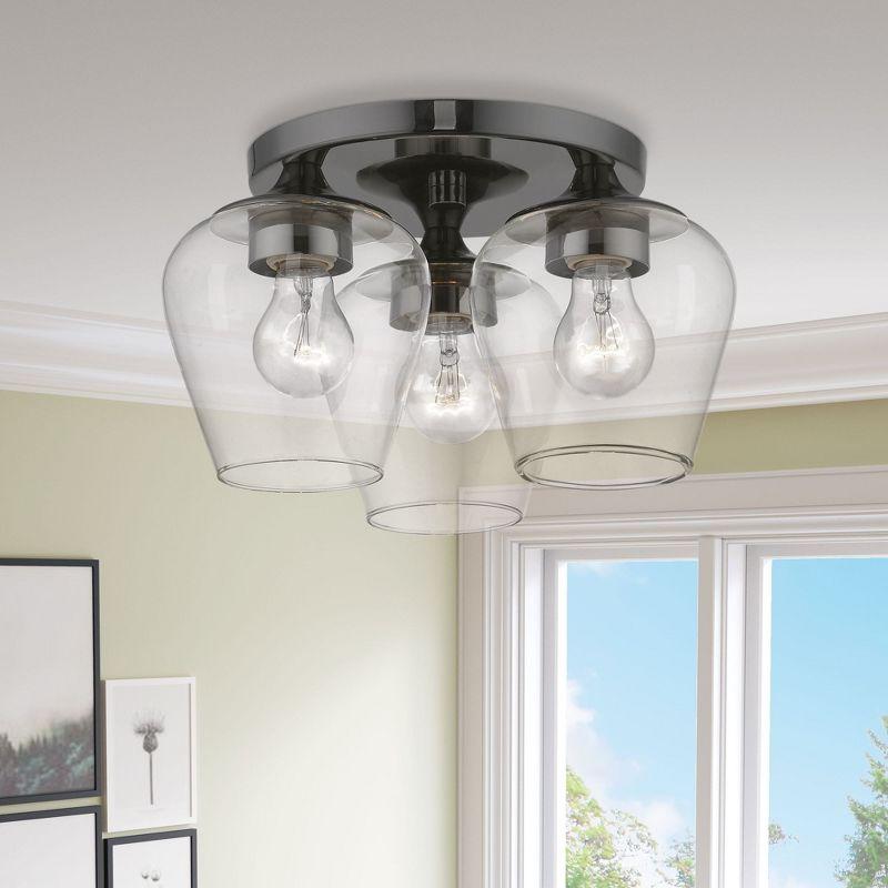 Livex Lighting Willow 3 - Light Flush Mount in  Black Chrome