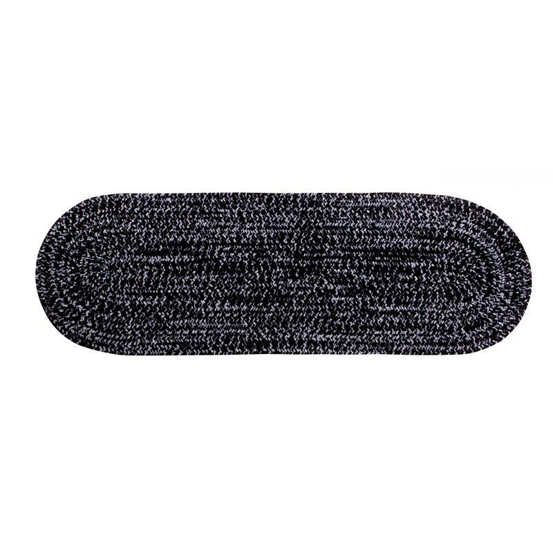 24" x 72" Chenille Tweed Collection Black & Gray Reversible Indoor Area Utility Runner Rug - Better Trends