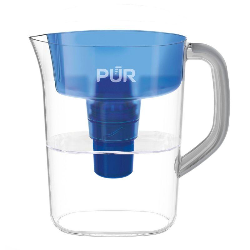 PUR 7 Cup Water Pitcher Filtration System White/Blue PPT700W: BPA-Free, Filters Chlorine & Mercury, 40-Gallon Capacity