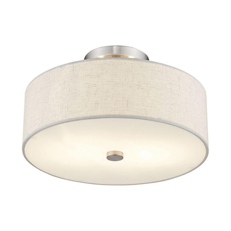Livex Lighting Meridian 2 - Light Semi-Flush Mount in  Brushed Nickel