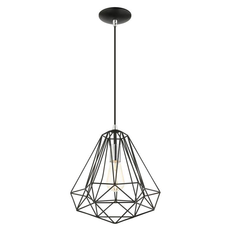 Livex Lighting Knox 1 - Light Pendant in  Shiny Black
