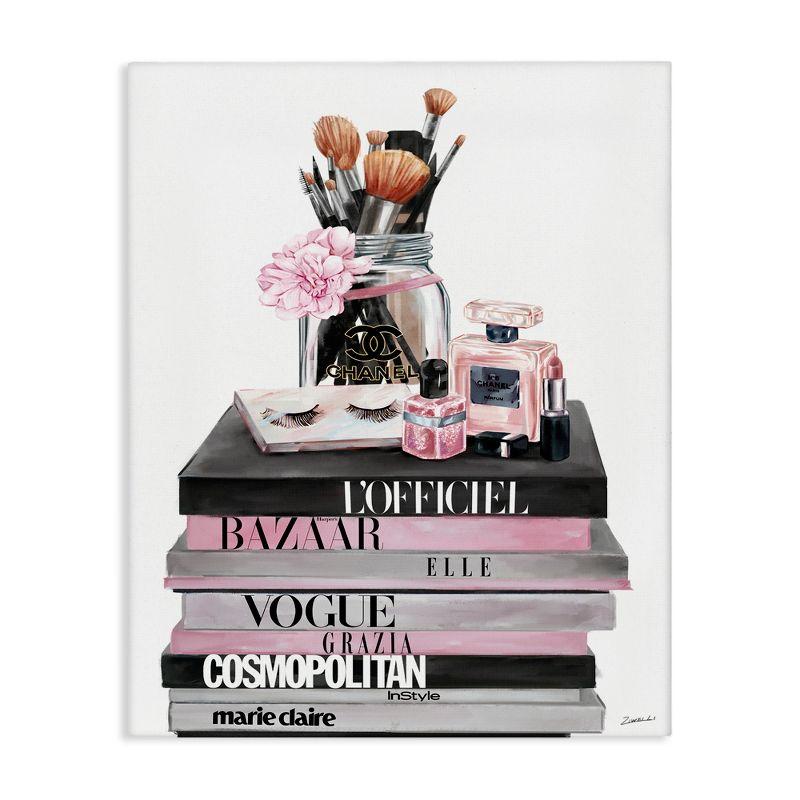 Stupell Industries Fashion Accessories Glam Magazine Book Stack, 16" x 20"