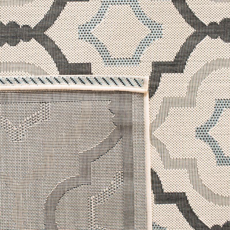 Courtyard CY7938 Power Loomed Indoor and Outdoor Runner Rug - Ivory/Black - 2'3"x12' - Safavieh
