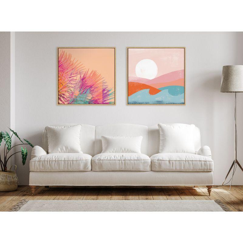 Kate & Laurel All Things Decor 30"x30" Sylvie Sun Burn 2 Wall Art by Alicia Bock Natural: Contemporary Style, Framed Canvas