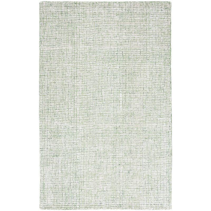 Handmade Off-White Abstract Wool 4' x 6' Area Rug