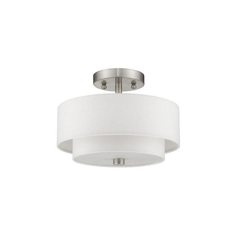 Livex Lighting Claremont 2 - Light Semi-Flush Mount in  Brushed Nickel