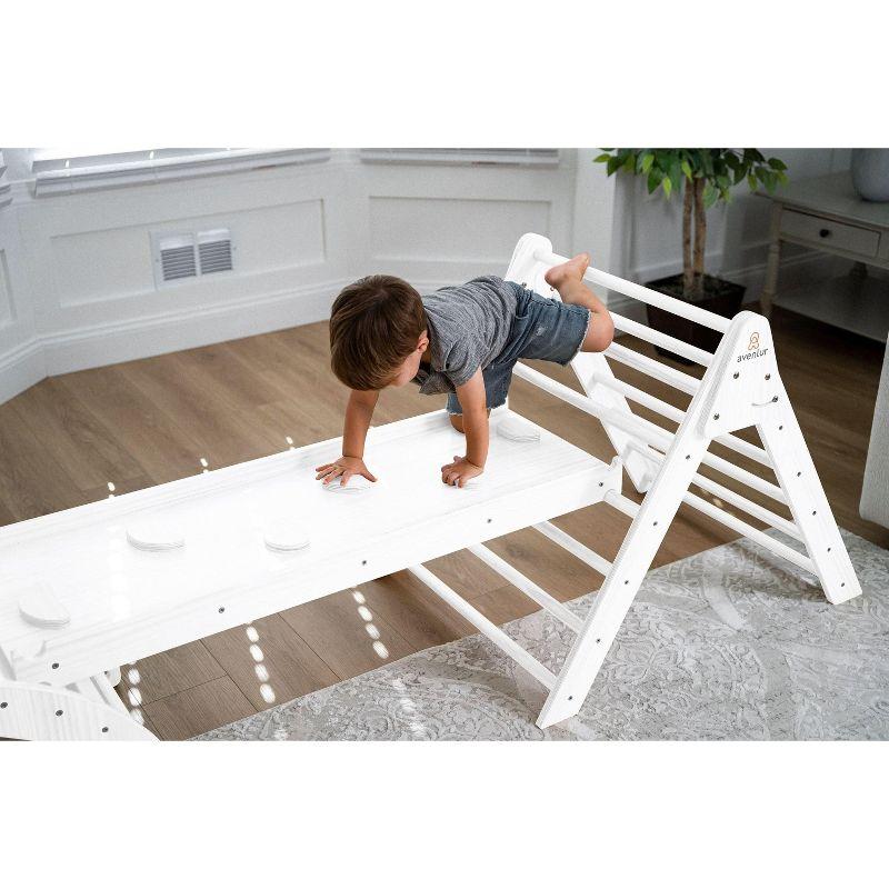Avenlur Hazel - Pikler Triangle Set with Ladder Slide and Rocker - White