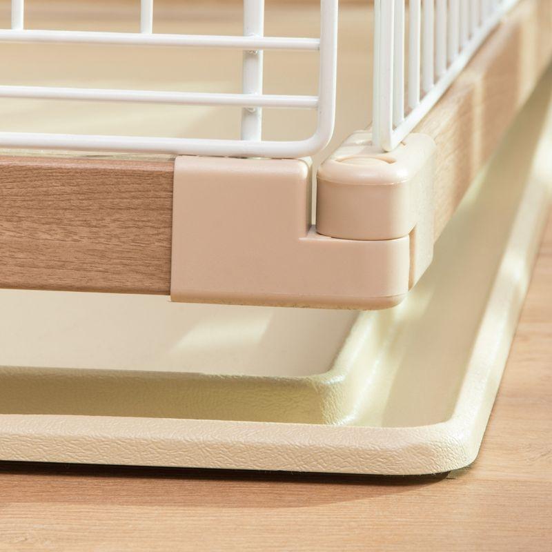 IRIS USA Extra Tall Open Pet Playpen, Crate, Light Brown/White