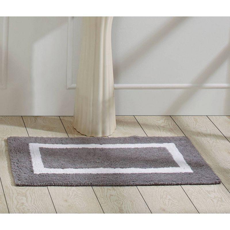 Widman 100% Cotton Bath Mats Reversible Super Absorbent Soft Bathroom Rug