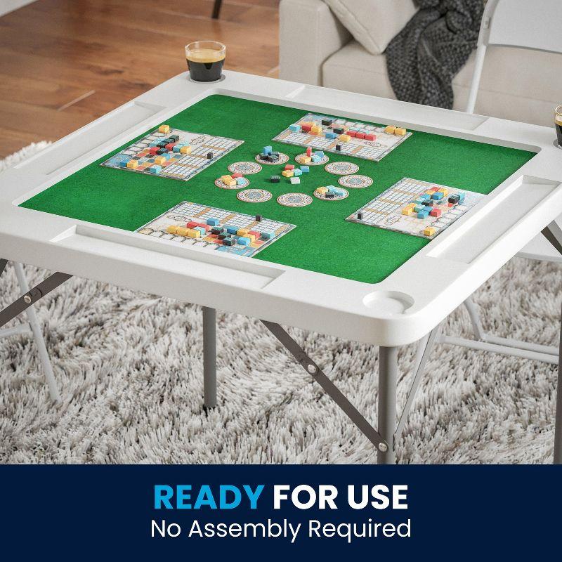 Noah 34.5" Square 4-Player Folding Card Game Table with Felt and Cupholders by Flash Furniture