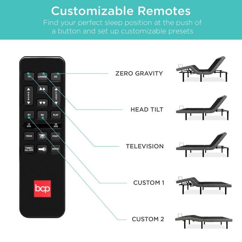 Best Choice Products Adjustable Bed Base for Stress Management with Massage, Remote Control, USB Ports