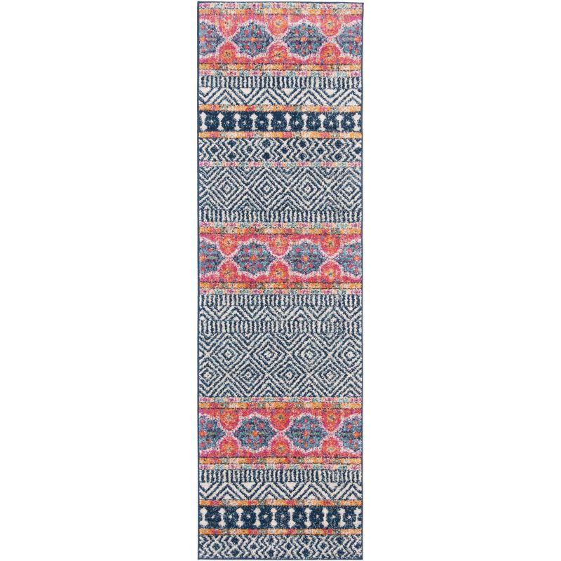 Madison MAD797 Power Loomed Runner Rug - Navy/Ivory - 2'3"x22' - Safavieh.